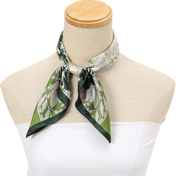 Green-st Patrick's Day silk scarf  21'' x 21'' - Picture 3 of 6